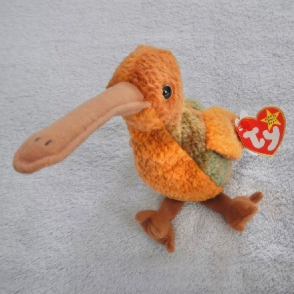 Vintage TY Beanie Babies BEAK the Kiwi Bird, long beak, Hangtag, 1998, Retired - Picture 2 of 9